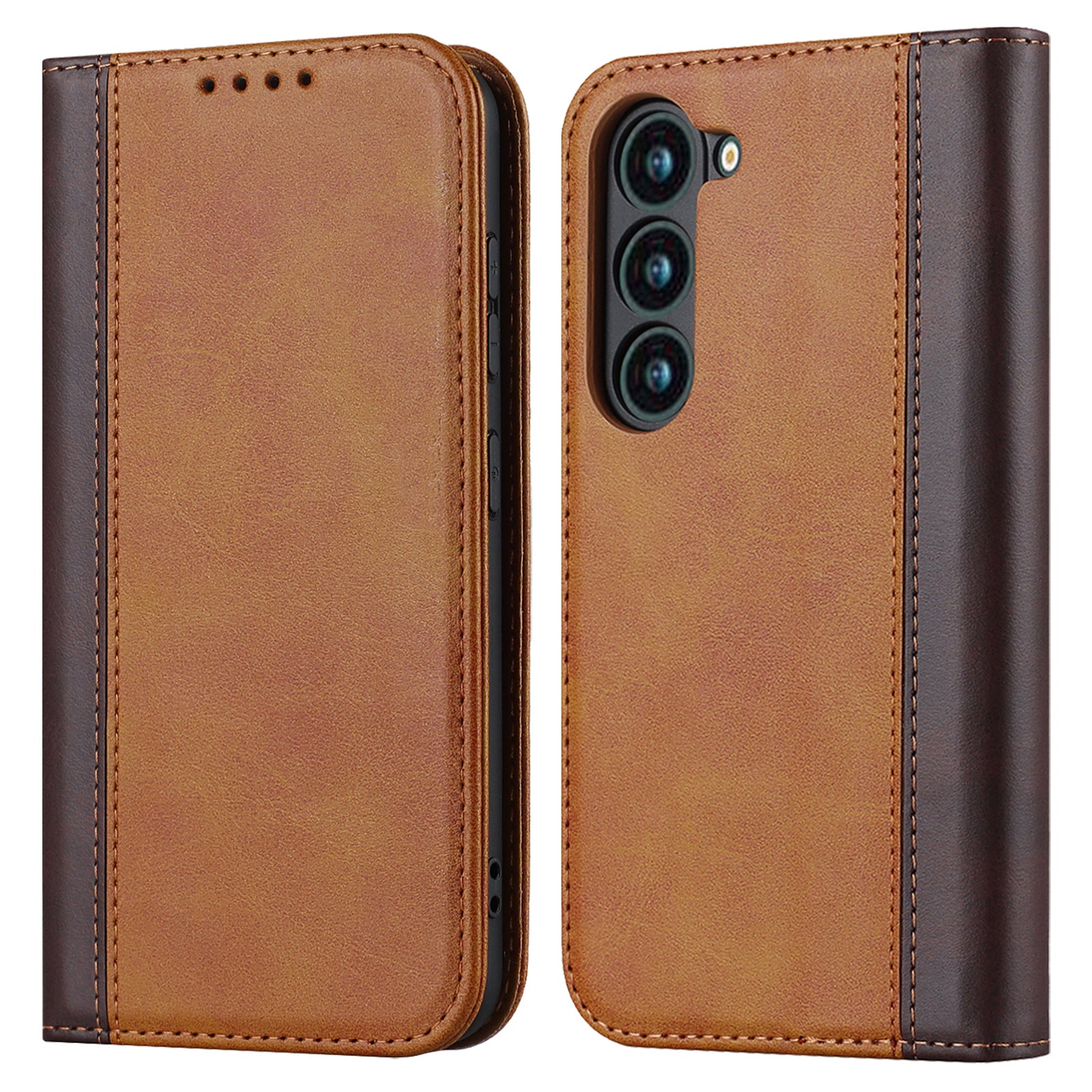 For Samsung Galaxy S23 Phone Cover Bi-color Splicing Magnetic Closure PU Leather Calf Texture Stand Flip Wallet Case For Samsung Galaxy S23 Phone Cover Bi-color Splicing Magnetic Closure PU Leather Calf Texture Stand Flip Wallet Case